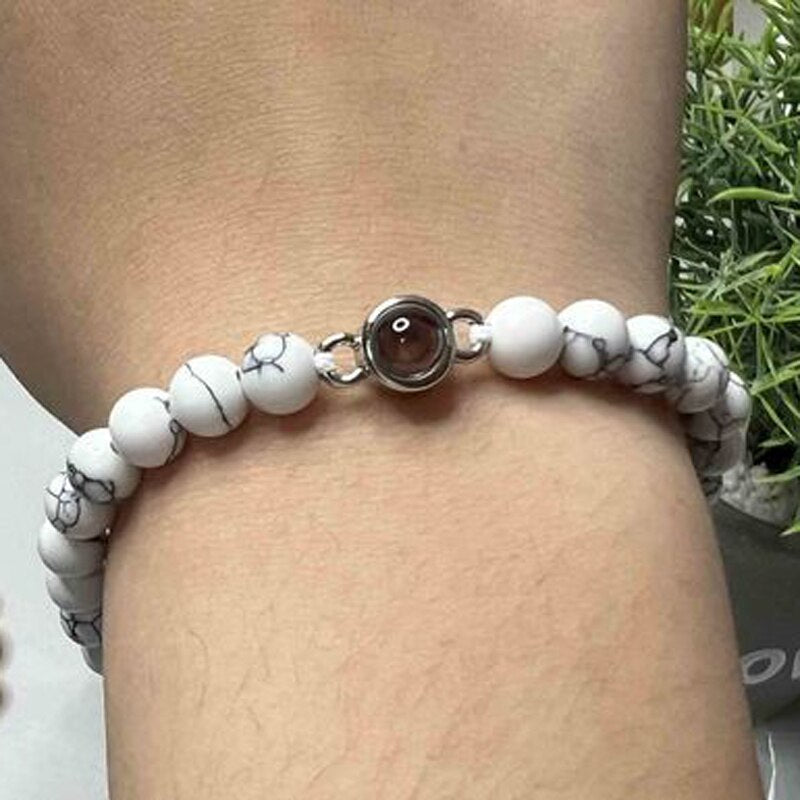 Pulseira Pérolas Frisadas com Foto Personalizável