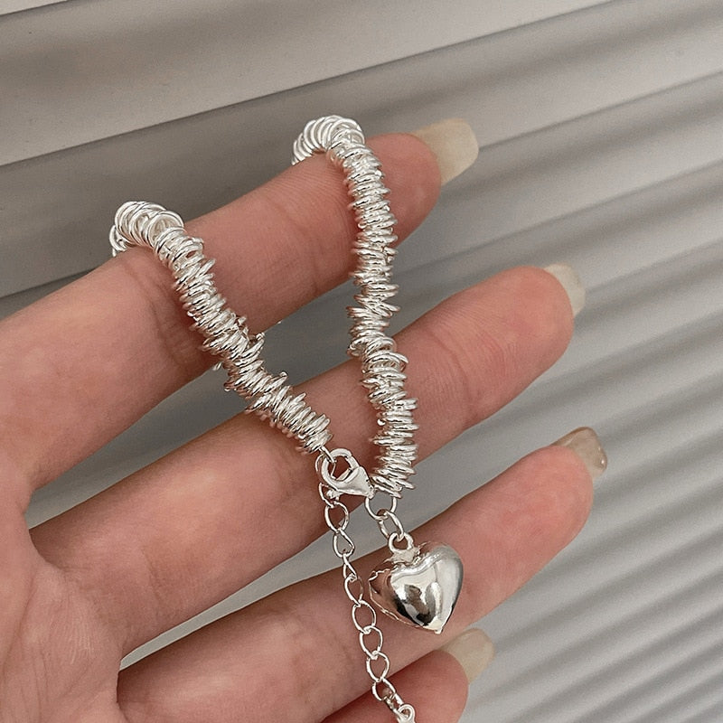 Pulseira com Coração Prata 925