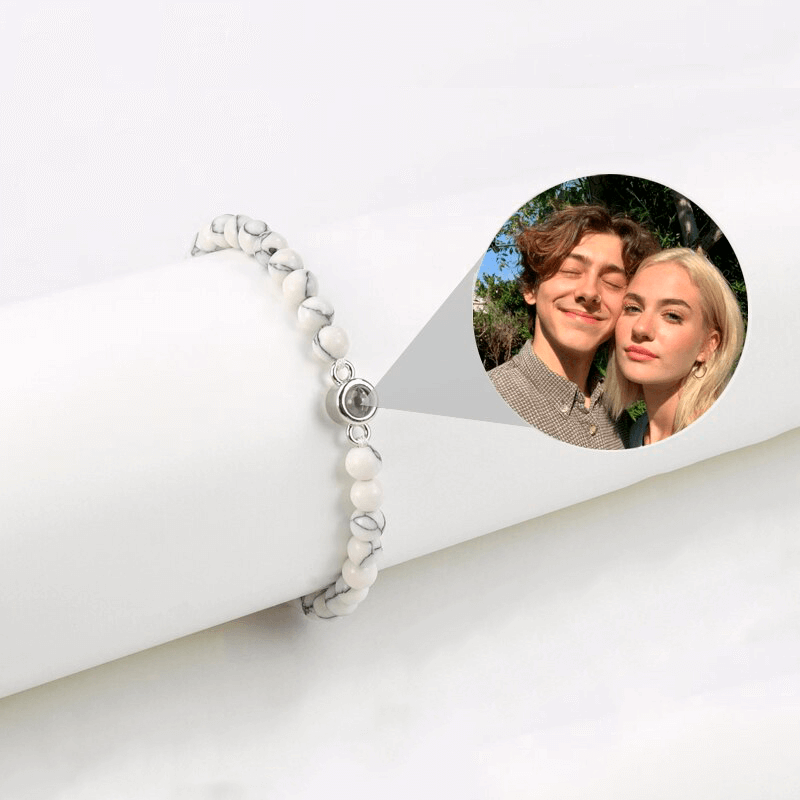 Pulseira Pérolas Frisadas com Foto Personalizável